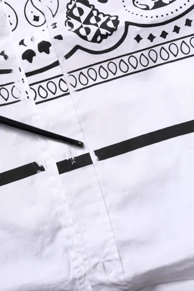 Pre-owned Dolce & Gabbana White Martini Bandana Print Formal Men's Shirt ()