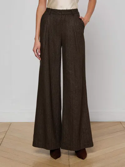 L'agence Allanah Pinstriped Trouser In Brown