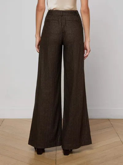 L'agence Allanah Pinstriped Trouser In Brown