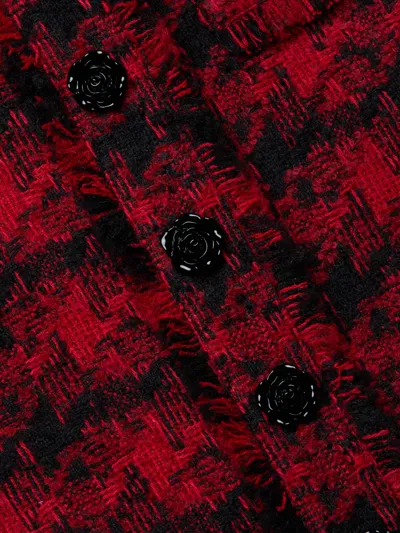 L'agence Aya Tweed Midi Dress In Red