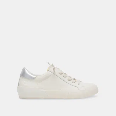Dolce Vita Zina Foam 360 Sneakers White Silver Recycled Leather In Multi