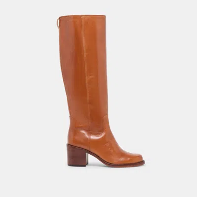 Dolce Vita Lucyle Boots Tan Leather In Animal Print