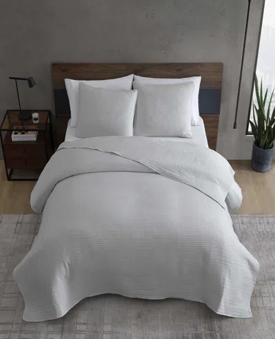 Kenneth Cole Washed Channel Quilt Set In White