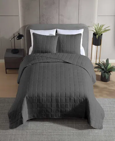 Kenneth Cole Stonewashed Quilt Set In Gray