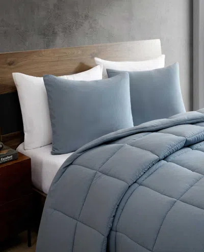 Kenneth Cole Stonewashed Solid Comforter Set In Blue