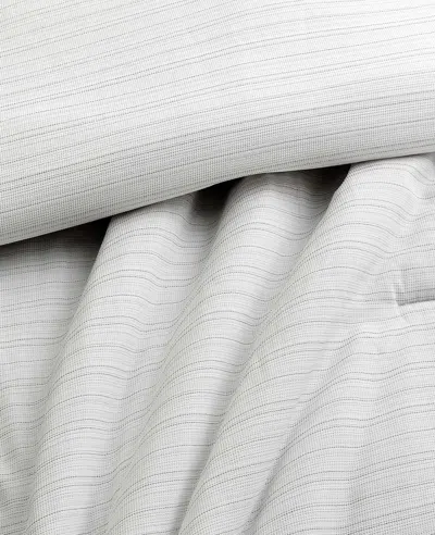 Kenneth Cole Space Dye Grid Comforter Set In White