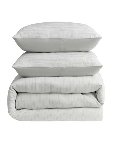 Kenneth Cole Space Dye Grid Comforter Set In White