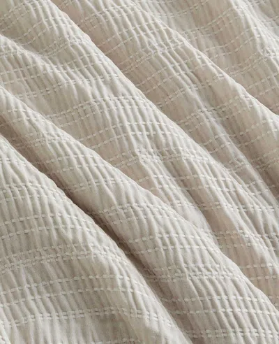 Kenneth Cole Stitched Gauze Comforter Set In Neutral