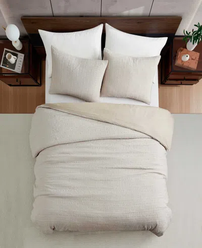 Kenneth Cole Stitched Gauze Comforter Set In Neutral