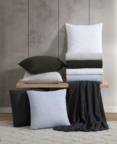 Kenneth Cole Solid Waffle Duvet Set In Black