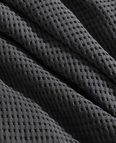Kenneth Cole Solid Waffle Duvet Set In Black