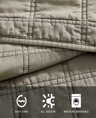 Kenneth Cole Stonewashed Quilt Set In Brown
