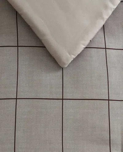 Kenneth Cole Holden Grid Comforter Set In Gray