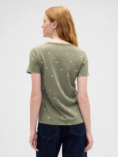 Gap Factory Favorite Print V-neck T-shirt In Green