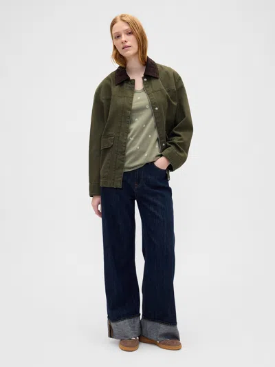 Gap Factory Favorite Print V-neck T-shirt In Green