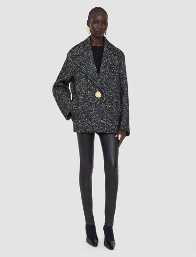 Joseph Agar Donegal Tweed Wool Coat In Black