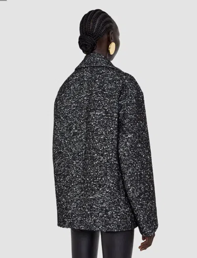 Joseph Agar Donegal Tweed Wool Coat In Black