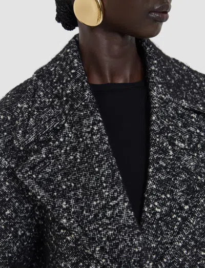 Joseph Agar Donegal Tweed Wool Coat In Black