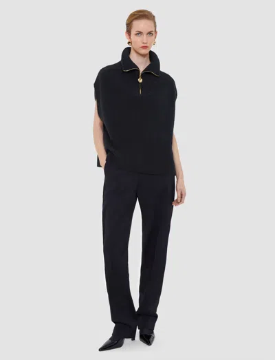 Joseph Raffet Fisherman Rib Cashmere Vest In Black