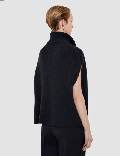 Joseph Raffet Fisherman Rib Cashmere Vest In Black