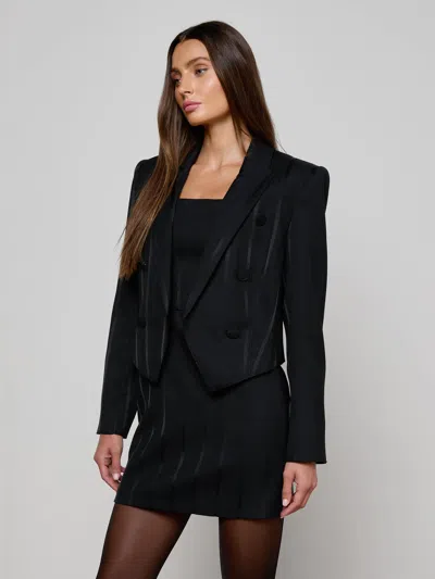 L'agence Lila Striped Blazer In Black