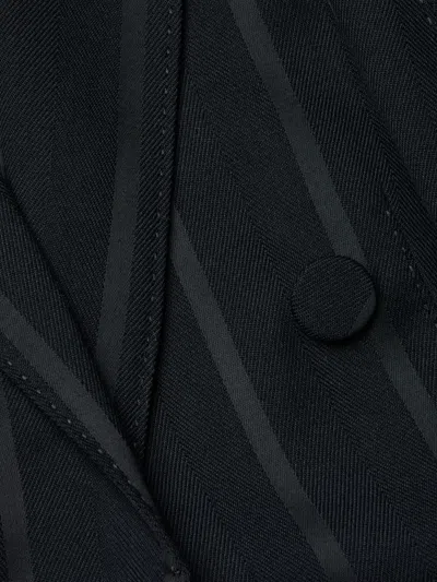 L'agence Lila Striped Blazer In Black