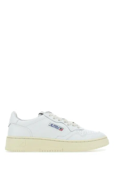 Autry Smooth Leather Low-top Sneakers With Perforated Detailing In White