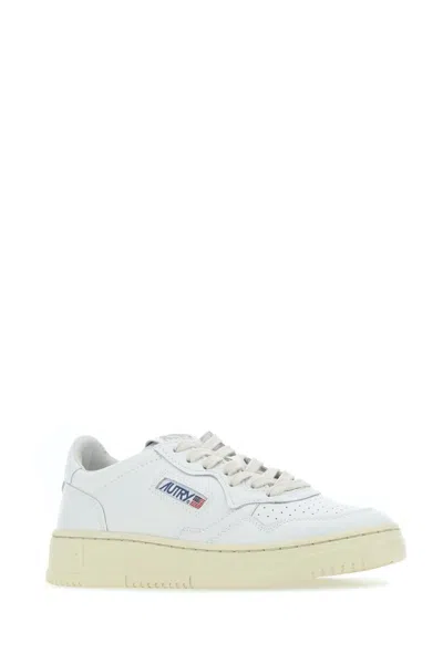 Autry Smooth Leather Low-top Sneakers With Perforated Detailing In White