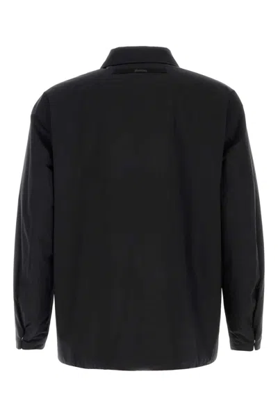 Herno Black 2-layer Gore-tex Laminated Shirt Jacket In Black