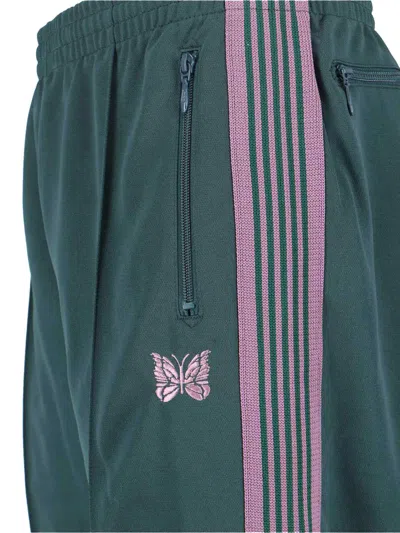 Needles Straight Trousers With Elastic Waistband And Pocket In Green