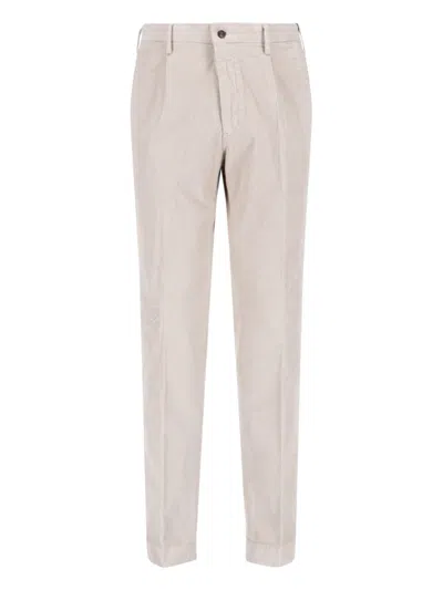 Incotex Straight Trousers With Pockets And Belt Loops In White