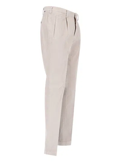 Incotex Straight Trousers With Pockets And Belt Loops In White