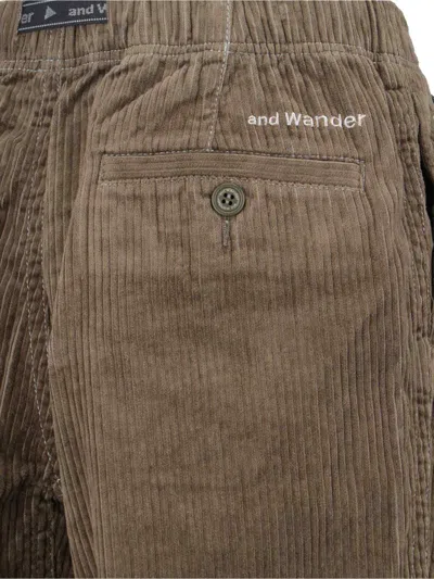And Wander Corduroy Pants With Belt In Brown