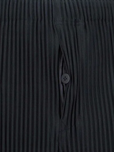 Issey Miyake Cropped Pleated Trousers For Modern Look In Black