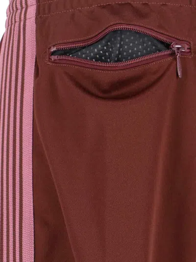 Needles Straight Trousers With Elastic Waistband And Pocket In Red