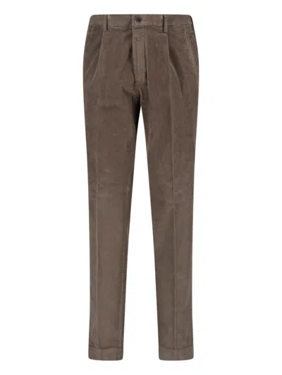 Incotex Straight Leg Corduroy Trousers Featuring Pockets In Green