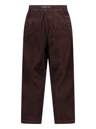 And Wander Corduroy Pants With Belt In Brown