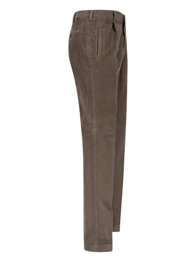 Incotex Straight Leg Corduroy Trousers Featuring Pockets In Green