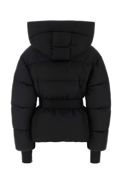Moncler Black Nylon Nesene Down Jacket In Animal Print