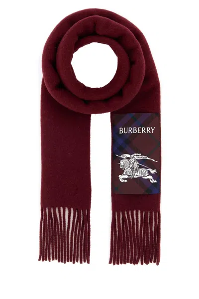 Burberry Mu Solid Label Scf In Burgundy