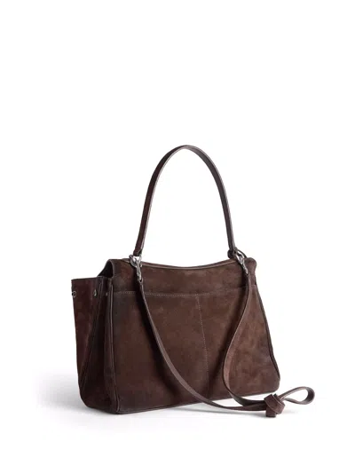 Balenciaga Rodeo Hand Medium In Waxed Suede Calfskin Bags In Burgundy