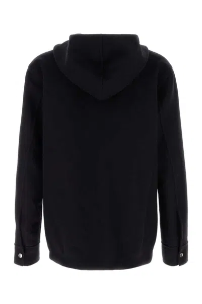 Jil Sander Hooded Cashmere Cardigan With Ribbed Cuffs And Hem In Blue