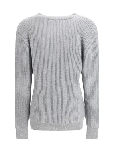 Balmain Long Cashmere Cardigan With Buttons In Gray