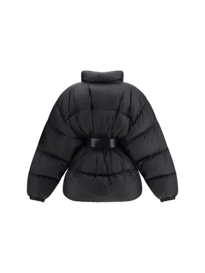 Balenciaga Women Belted Hourglass Short Puffer In Black