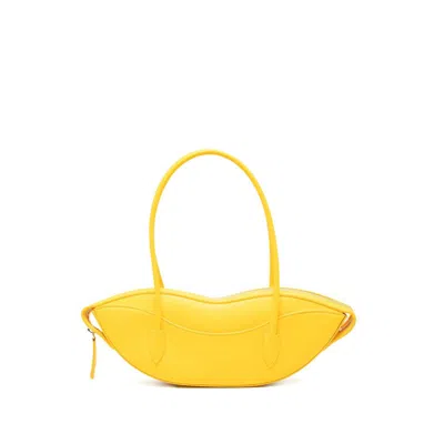 Fiorucci Lips Zip Handle Tote Bag In Yellow