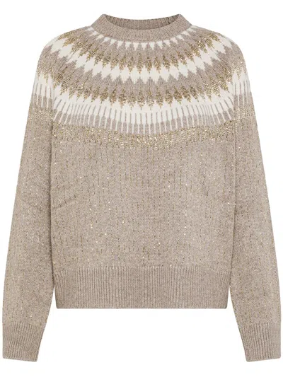 Seventy Geometric-pattern Sweater In Brown