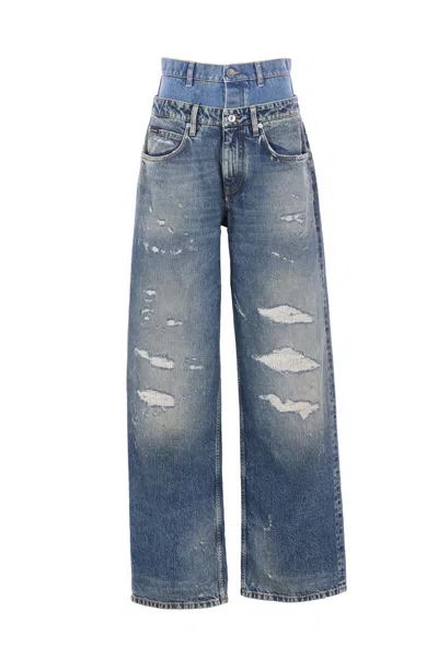 Dolce & Gabbana Double-waist Vintage Effect Jeans Clothing In Blue