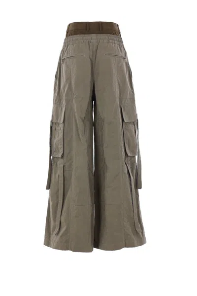 Dolce & Gabbana Dual-waistband Wide-leg Cargo Trousers In Green