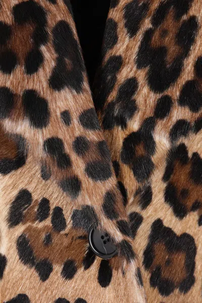 Dolce & Gabbana Double-breasted Goat Leather Coat In Brown