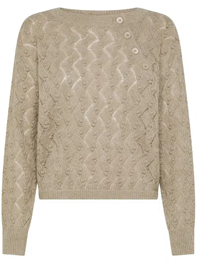 Seventy Button Textured Sweater In White